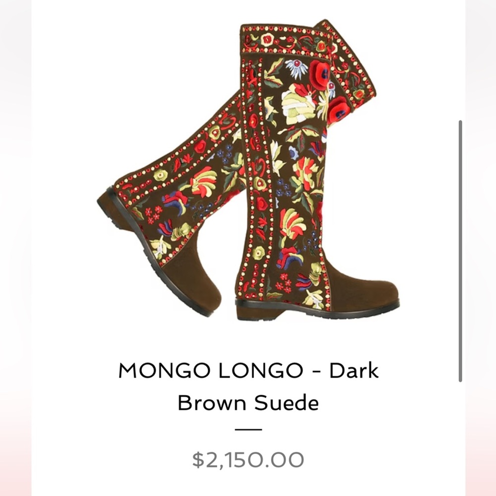 Women's Embroidered Brown Boots